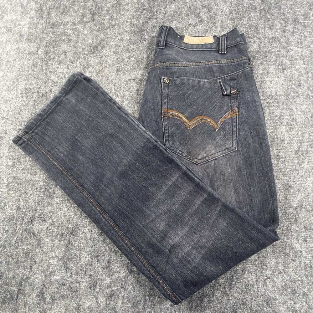 F.U.S.A.I. 1997 Bootcut Jeans Mens 32x32 Gray Faded Whiskered Y2K Denim
